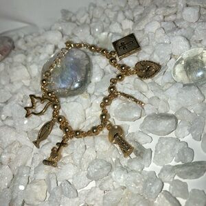 Golden christian charm bracelet